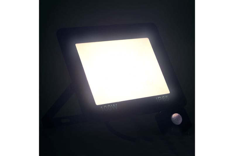 LED-projektør med sensor 100 W kold hvid - Sort - Belysning - Udendørs lamper & belysning