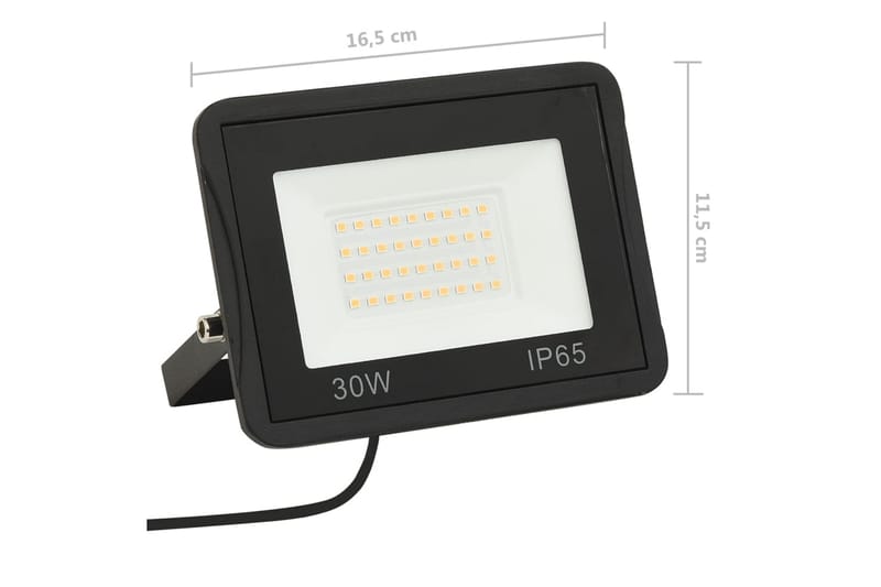 LED-projektør 30 W varmt hvidt lys - Sort - Projektører - Udendørs lamper & belysning - Væglampe udendørs