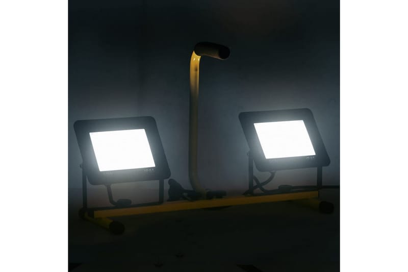 LED-projektør med håndtag 2x50 W kold hvid - Sort - Belysning - Udendørs lamper & belysning