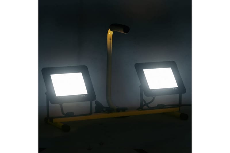 LED-projektør med håndtag 2x50 W kold hvid - Sort - Projektører - Udendørs lamper & belysning - Væglampe udendørs