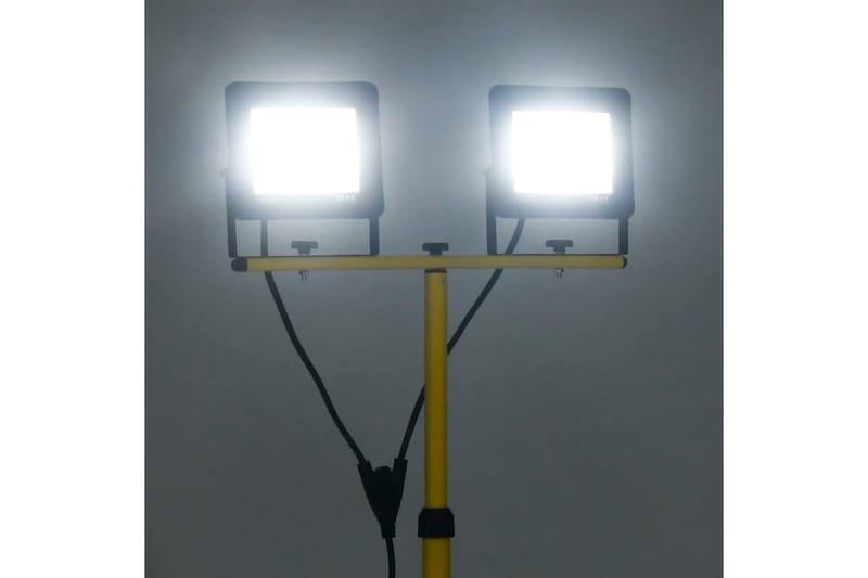 LED-projektør med stativ 2x100 W kold hvid - Sort - Belysning - Udendørs lamper & belysning