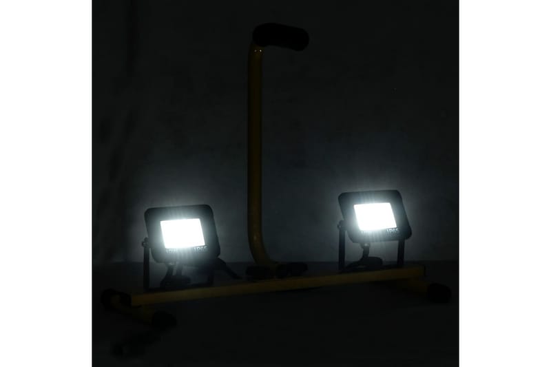 LED-projektør med håndtag 2x10 W koldt hvidt lys - Sort - Belysning - Udendørs lamper & belysning