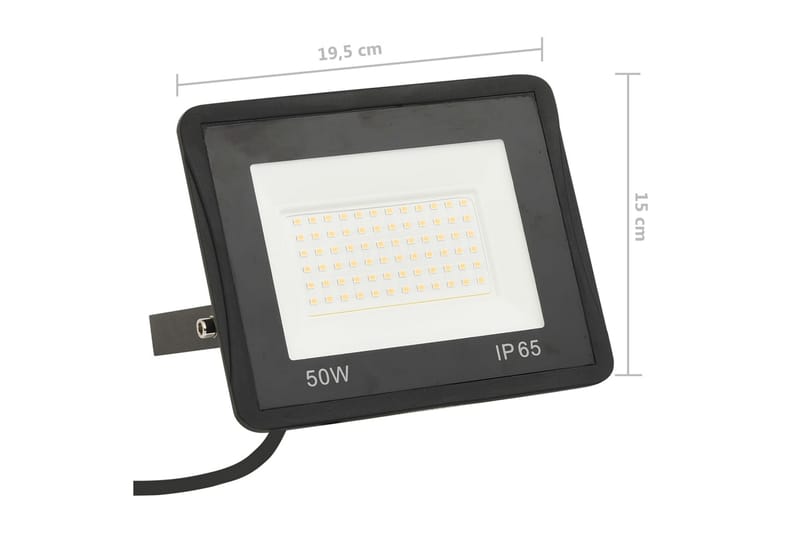 LED-projektør 50 W kold hvid - Sort - Projektører - Udendørs lamper & belysning - Væglampe udendørs