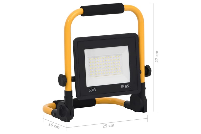 LED-projektør med håndtag 50 W kold hvid - Sort - Belysning - Udendørs lamper & belysning