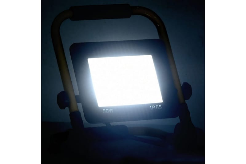 LED-projektør med håndtag 50 W kold hvid - Sort - Projektører - Udendørs lamper & belysning - Væglampe udendørs