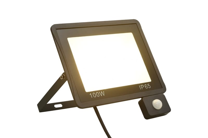 LED-projektør med sensor 100 W varm hvid - Sort - Væglampe udendørs - Udendørs lamper & belysning - Projektører