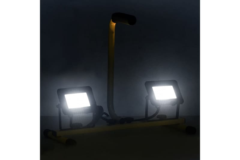 LED-projektør med håndtag 2x20 W koldt hvidt lys - Sort - Belysning - Udendørs lamper & belysning