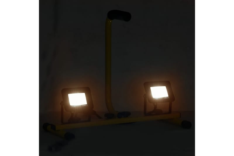 LED-projektør med håndtag 2x10 W varmt hvidt lys - Sort - Projektører - Udendørs lamper & belysning - Væglampe udendørs