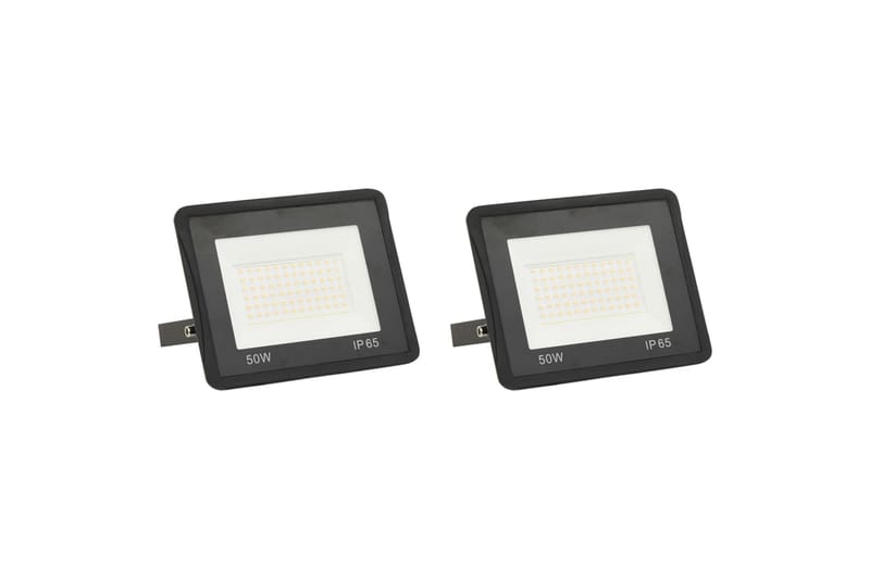 LED-projektører 2 stk. 50 W kold hvid - Sort - Projektører - Udendørs lamper & belysning - Væglampe udendørs