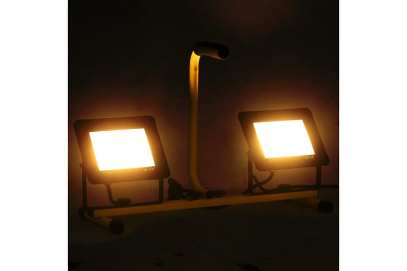 LED-projektør med håndtag 2x50 W varm hvid - Sort - Projektører - Udendørs lamper & belysning - Væglampe udendørs