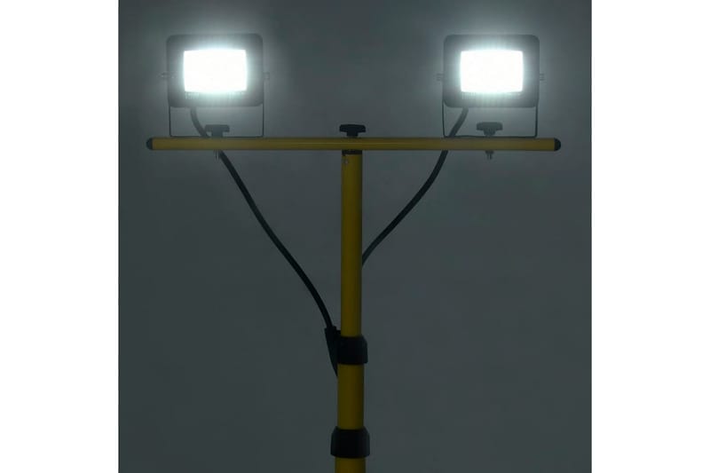 LED-projektør med stativ 2x10 W kold hvid - Sort - Projektører - Udendørs lamper & belysning - Væglampe udendørs