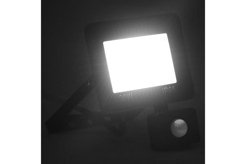 LED-projektør med sensor 30 W kold hvid - Sort - Projektører - Udendørs lamper & belysning - Væglampe udendørs
