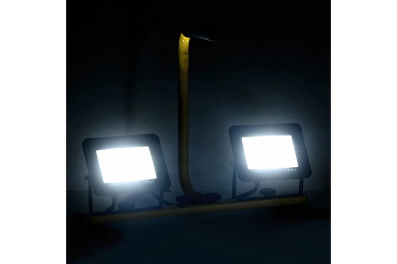 LED-projektør med håndtag 2x30 W kold hvid - Sort - Projektører - Udendørs lamper & belysning - Væglampe udendørs