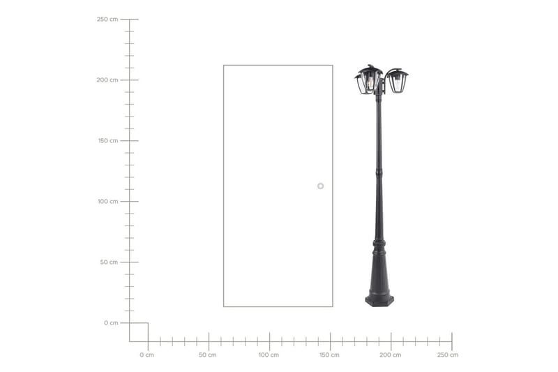 Lemro Lygtepæl 199 cm - Sort - Belysning - Udendørs lamper & belysning - Søjlelampe & standerlampe