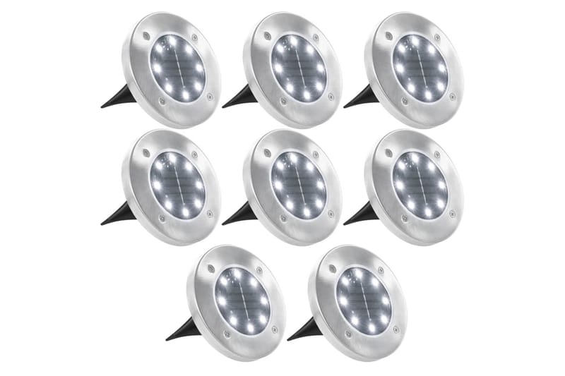 Solcellejordlys 8 Stk. Led-Lys Hvid - Hvid - Belysning - Udendørs lamper & belysning - Nedgravningsspot