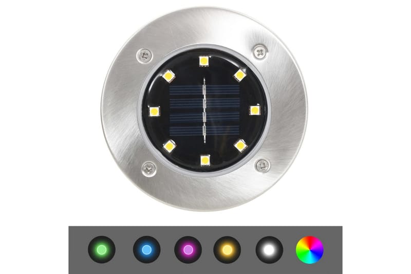 solcellelamper 8 stk. LED-pærer RGB-farve - Belysning - Udendørs lamper & belysning - Nedgravningsspot