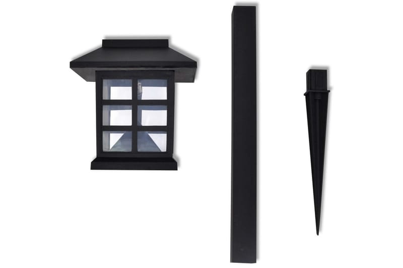 Soldrevet Led Lampesæt Med Spyd 12 Stk. 8,6 X 8,6 X 38 Cm - Sort - Belysning - Udendørs lamper & belysning - Nedgravningsspot
