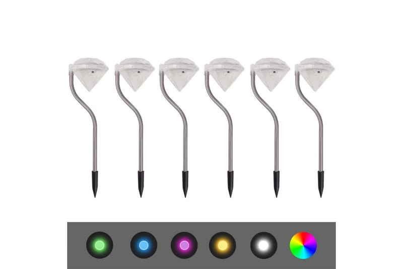 Solcelle Led-Havelys 6 Stk. 9X7,8X29,5 Cm - Hvid - Belysning - Udendørs lamper & belysning - Solcellelamper