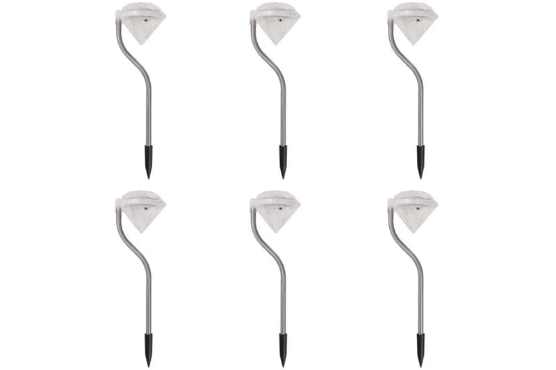 Solcelle Led-Havelys 6 Stk. 9X7,8X29,5 Cm - Hvid - Belysning - Udendørs lamper & belysning - Solcellelamper
