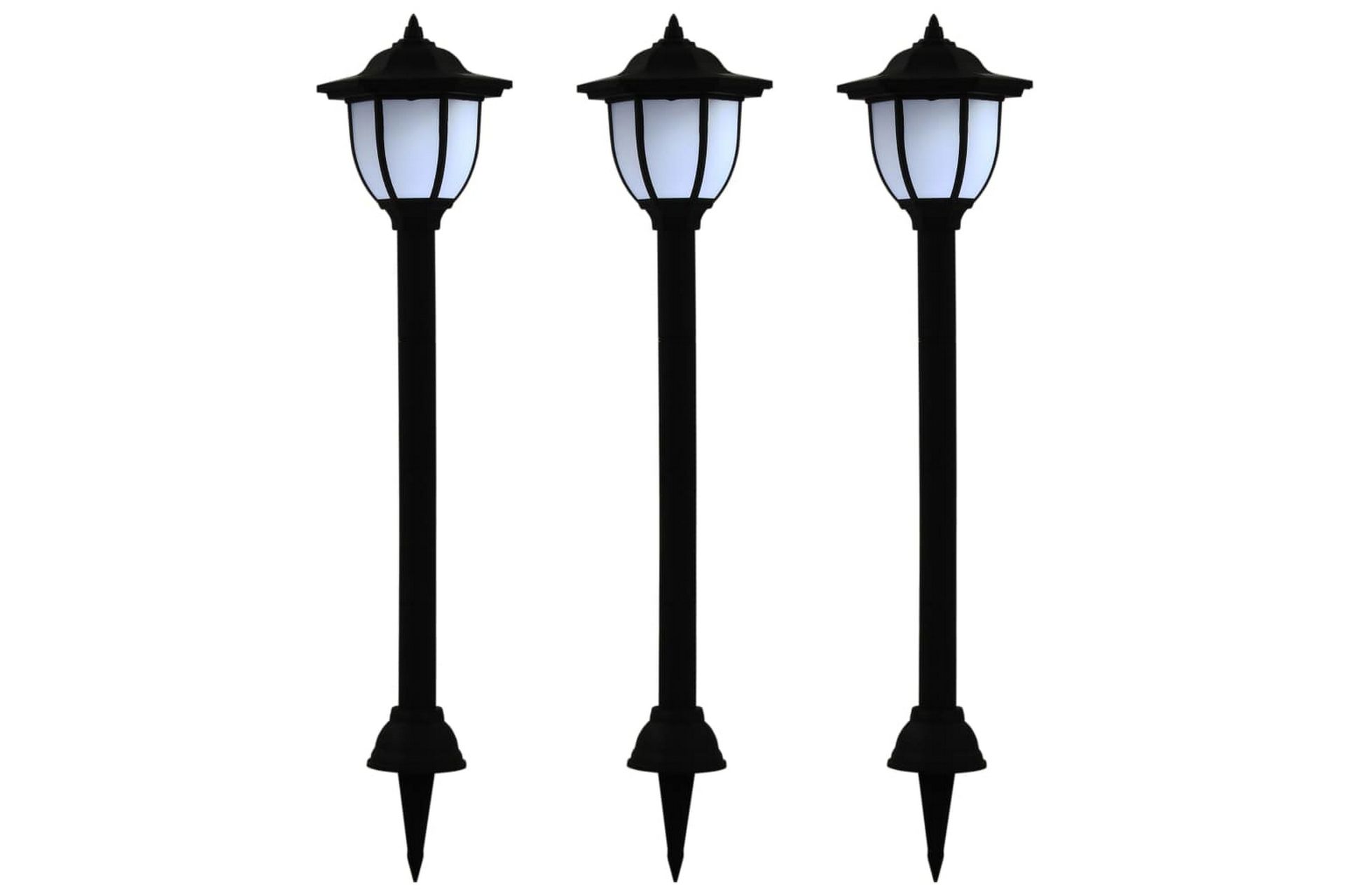 Udendørs Solcellelamper 3 Stk. Led Sort - Sort - Belysning - Udendørs lamper & belysning - Solcellelamper