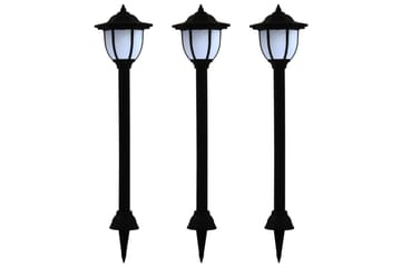 Udendørs Solcellelamper 3 Stk. Led Sort - Sort - Belysning - Udendørs lamper & belysning - Solcellelamper