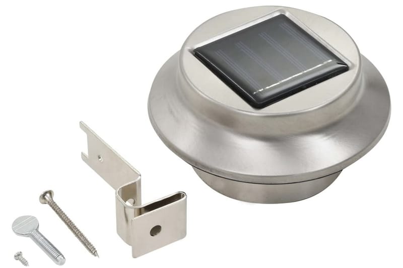Udendørs Solcellelamper 6 Stk. Led Rund 12 Cm Hvid - Sølv - Belysning - Udendørs lamper & belysning - Solcellelamper