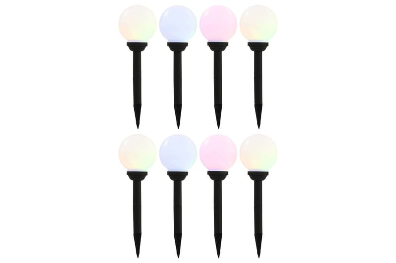Udendørs Solcellelamper 8 Stk. Led Kugleformet 15 Cm Rgb - Hvid - Belysning - Udendørs lamper & belysning - Solcellelamper