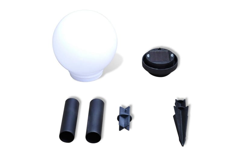 Soldrevet Havelampe Rund Led 15 Cm 4 Stk. Med Jordspyd - Hvid - Belysning - Udendørs lamper & belysning