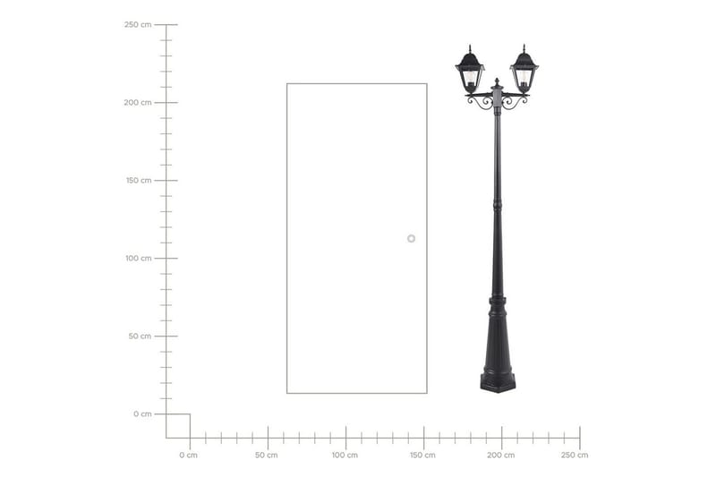 Sukri Lygtepæl 222 cm - Sort - Belysning - Udendørs lamper & belysning - Søjlelampe & standerlampe