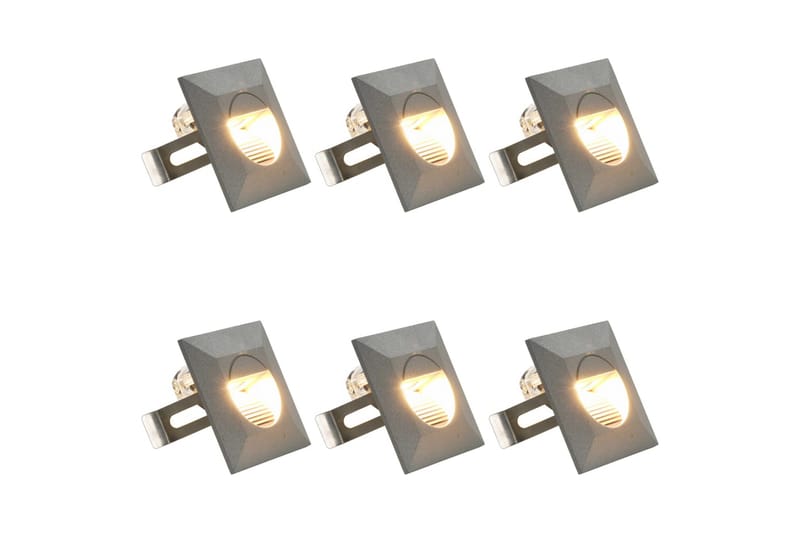 Udendørs Led-Væglamper 6 Stk. 2 W Kvadratisk Sølvfarvet - Belysning - Udendørs lamper & belysning
