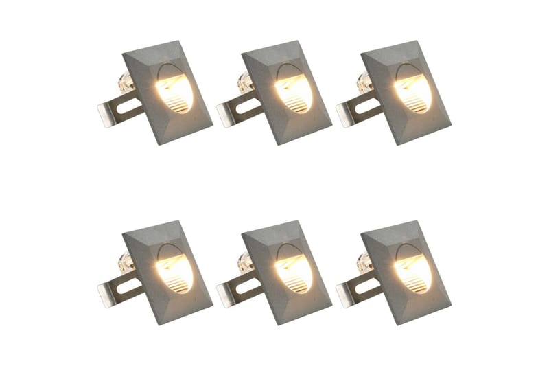 Udendørs Led-Væglamper 6 Stk. 2 W Kvadratisk Sølvfarvet - Udendørs lamper & belysning - Væglampe udendørs - Entrébelysning