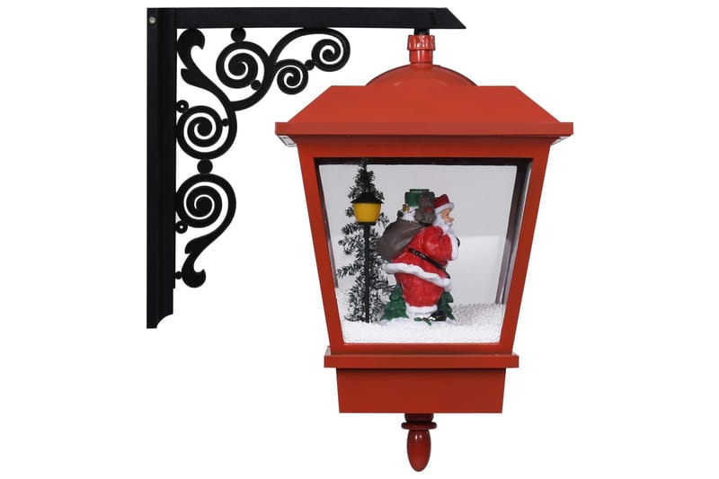 Julelampe Med Led-Lys Og Julemand 40x27x45 cm Rød - Udendørs lamper & belysning - Væglampe udendørs - Entrébelysning