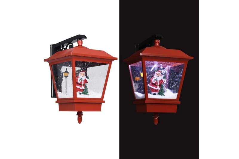 Julelampe Med Led-Lys Og Julemand 40x27x45 cm Rød - Væglampe udendørs - Entrébelysning - Udendørs lamper & belysning