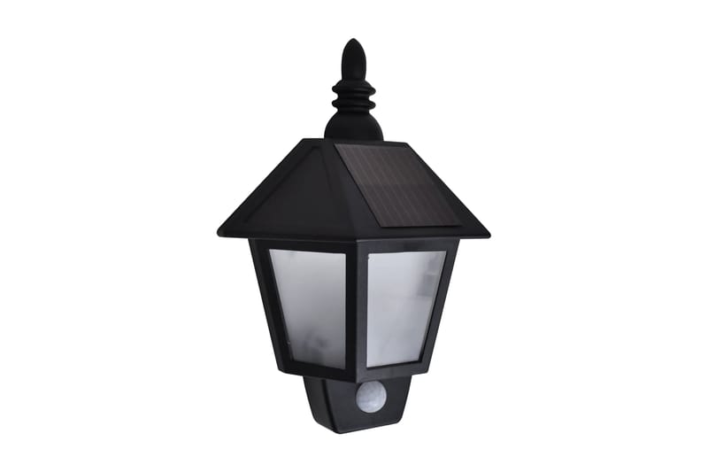 Soldrevne Væglamper 2 Stk. Med Bevægelsessensor Sort - Sort - Udendørs lamper & belysning - Væglampe udendørs - Entrébelysning