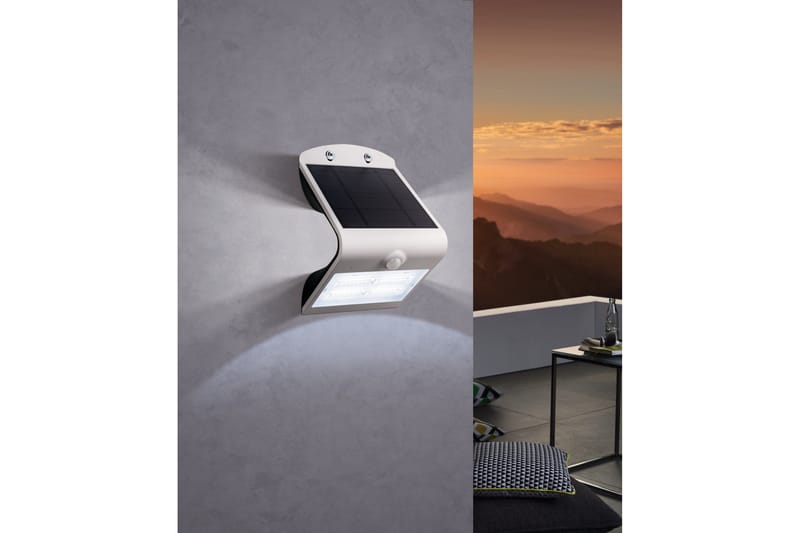 Væglampe Udendørsbelysning Eglo Lamozzo med Sensor Hvid Transparent - Hvid - Belysning - Udendørs lamper & belysning - Solcellelamper
