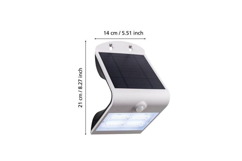 Væglampe Udendørsbelysning Eglo Lamozzo med Sensor Hvid Transparent - Hvid - Belysning - Udendørs lamper & belysning - Solcellelamper