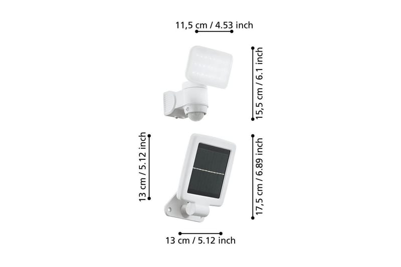 Væglamper Udebelysning Eglo Casabas med Sensor Hvid - Hvid - Belysning - Udendørs lamper & belysning - Solcellelamper