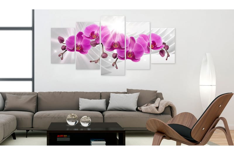 Billede Abstract Garden Pink Orchids 200x100 - Artgeist sp. z o. o. - Boligtilbehør - Billeder & kunst - Billeder på lærred