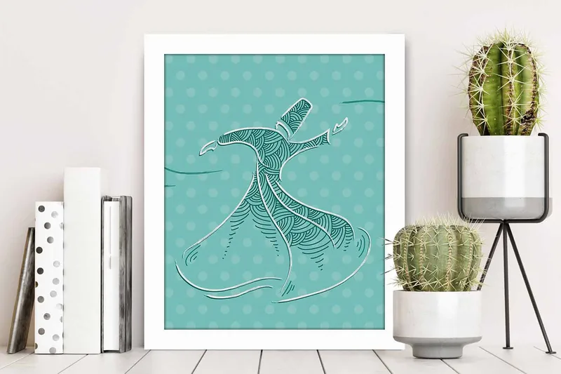 Billede Abstrakt med ramme flerfarvet - 22,3x52,8 cm - Boligtilbehør - Billeder & kunst