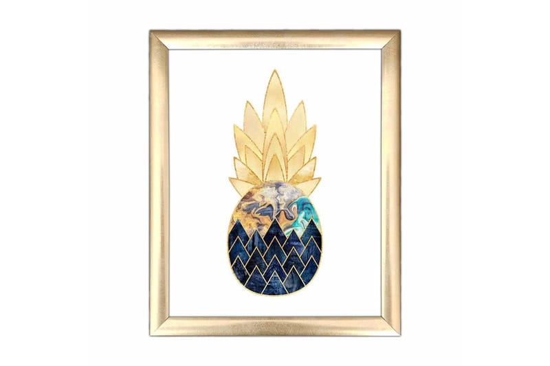 Billede Abstrakt med ramme flerfarvet, 22,3x52,8 cm