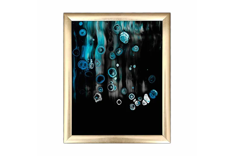 Billede Abstrakt med ramme flerfarvet, 22,3x52,8 cm