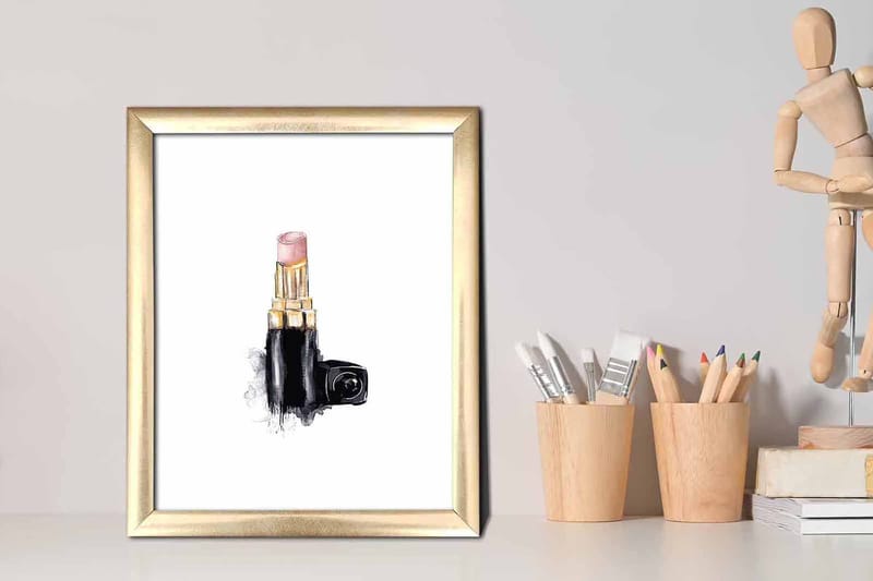 Billede Abstrakt med ramme flerfarvet - 22,3x52,8 cm - Boligtilbehør - Billeder & kunst