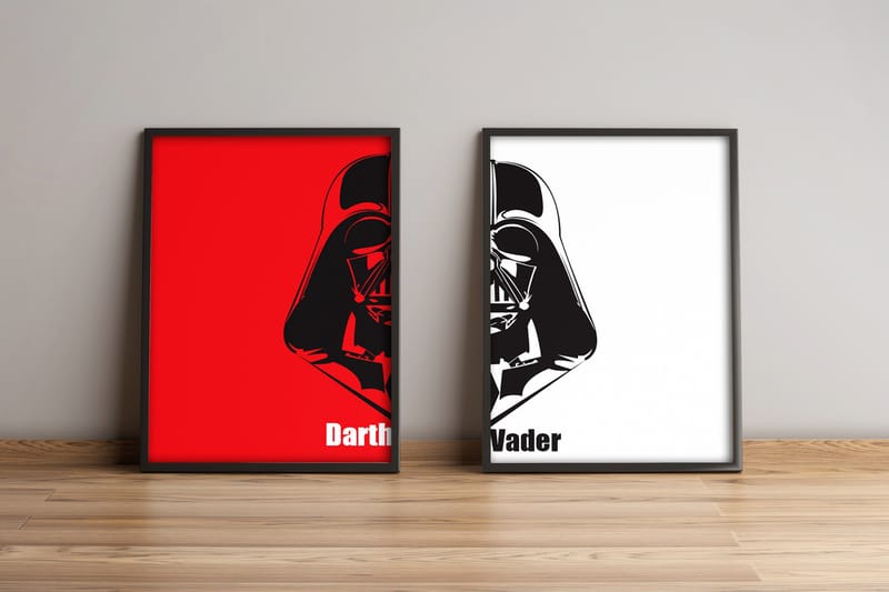 Billede Abstrakt med stel 2 stk Flerfarvet, 33x65 cm