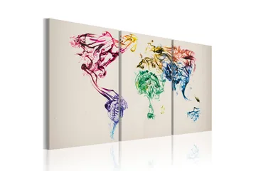 Billede Abstrakt Verdenskort 60x30 - Artgeist sp. z o. o. - Boligtilbehør - Billeder & kunst - Billeder på lærred