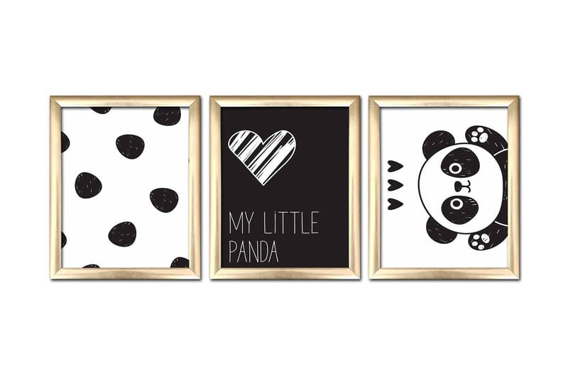 Billede Animal with Frame 3 stk Flerfarvet - 22,3x52,8 cm - Boligtilbehør - Billeder & kunst