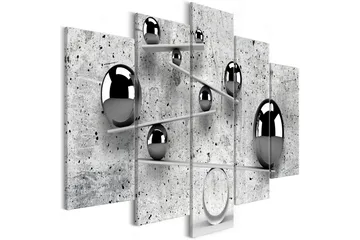 Billede Balls And Concrete 5 Parts Wide 200x100 - Artgeist sp. z o. o. - Boligtilbehør - Billeder & kunst - Billeder på lærred