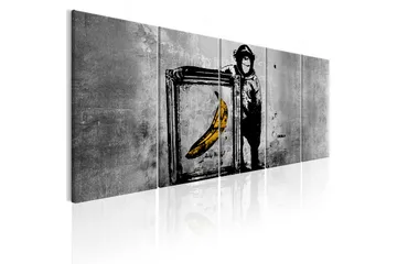 Billede Banksy Monkey With Freme 200x80 - Artgeist sp. z o. o. - Boligtilbehør - Billeder & kunst - Billeder på lærred