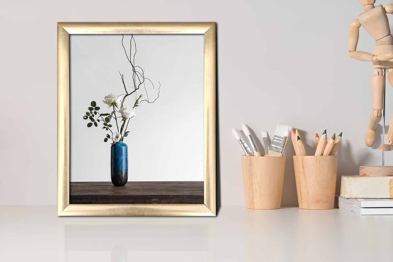 Billede Blomster med ramme flerfarvet - 22,3x52,8 cm - Boligtilbehør - Billeder & kunst