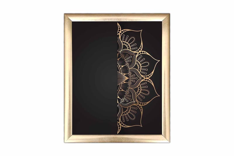 Billede Blomster med ramme flerfarvet, 22,3x52,8 cm