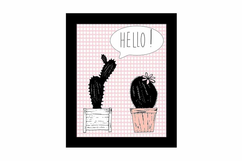 Billede Blomster med ramme flerfarvet, 22,3x52,8 cm